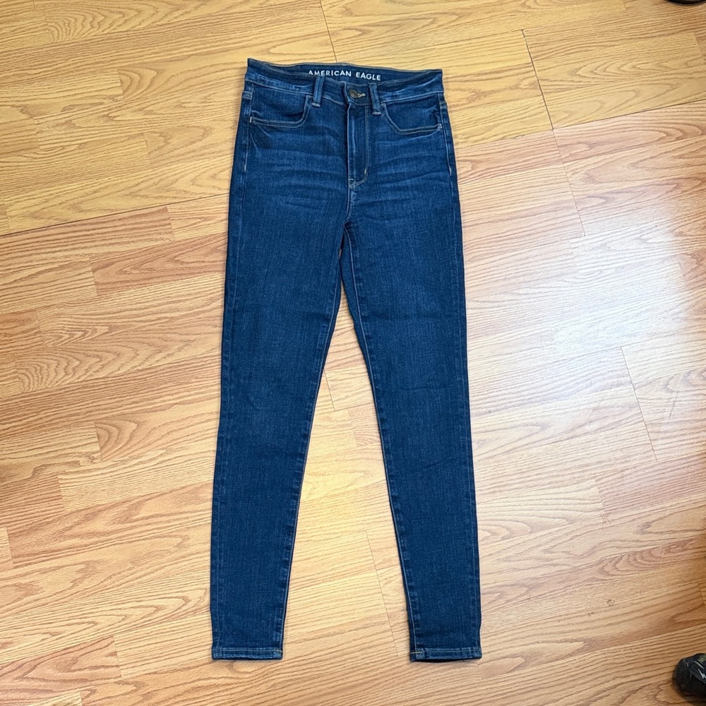 American Eagle Outfitters Women's Deep Blue High Rise Jeans/Jeggings 2R